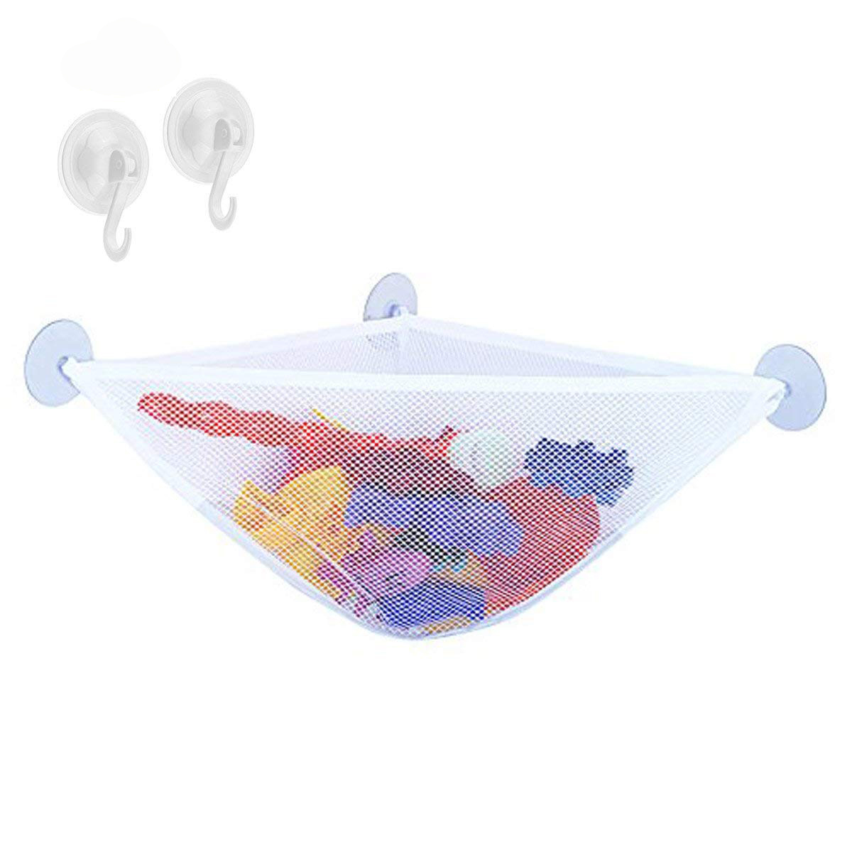 Bath Toy Organizer Corner Shower Bag with 3 Strong Suction Cups