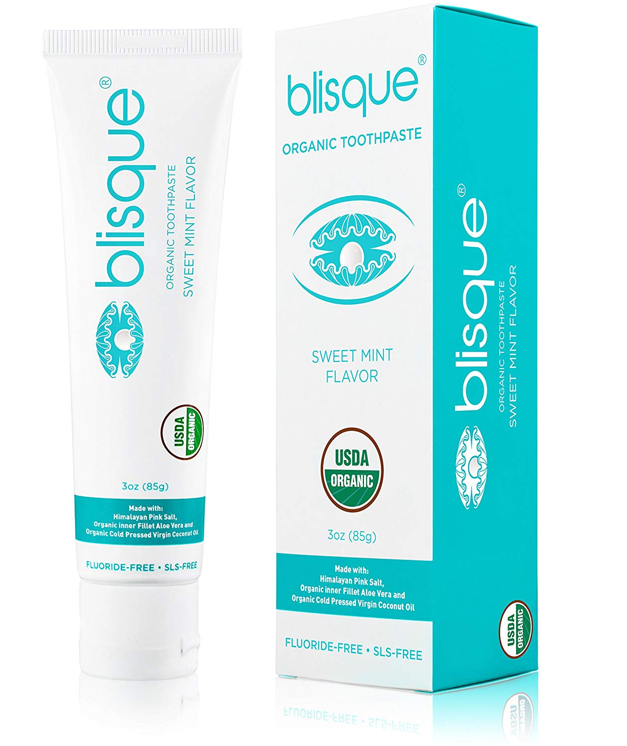 Organic Toothpaste - Sweet Mint Flavor (Organic, Natural, Non-toxic, Fluoride/SLS Free Toothpaste