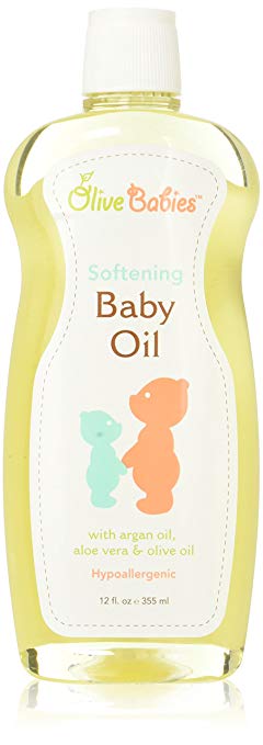 Baby Oil Multi Purpose with Argan Oil, Aloe Vera & Olive Oil 12 oz - Softening Hypoallergenic Solution for All Skin Types 